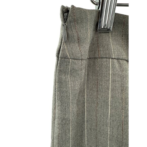 Classiques Entier Womens Pinstripe Pleated Skirt Size 10 Gray Polyester & Wool B - Picture 3 of 6